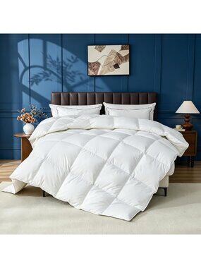 Cozy Organic Goose Down Comforter - Queen Size, Soft & Warm Bedding Essential